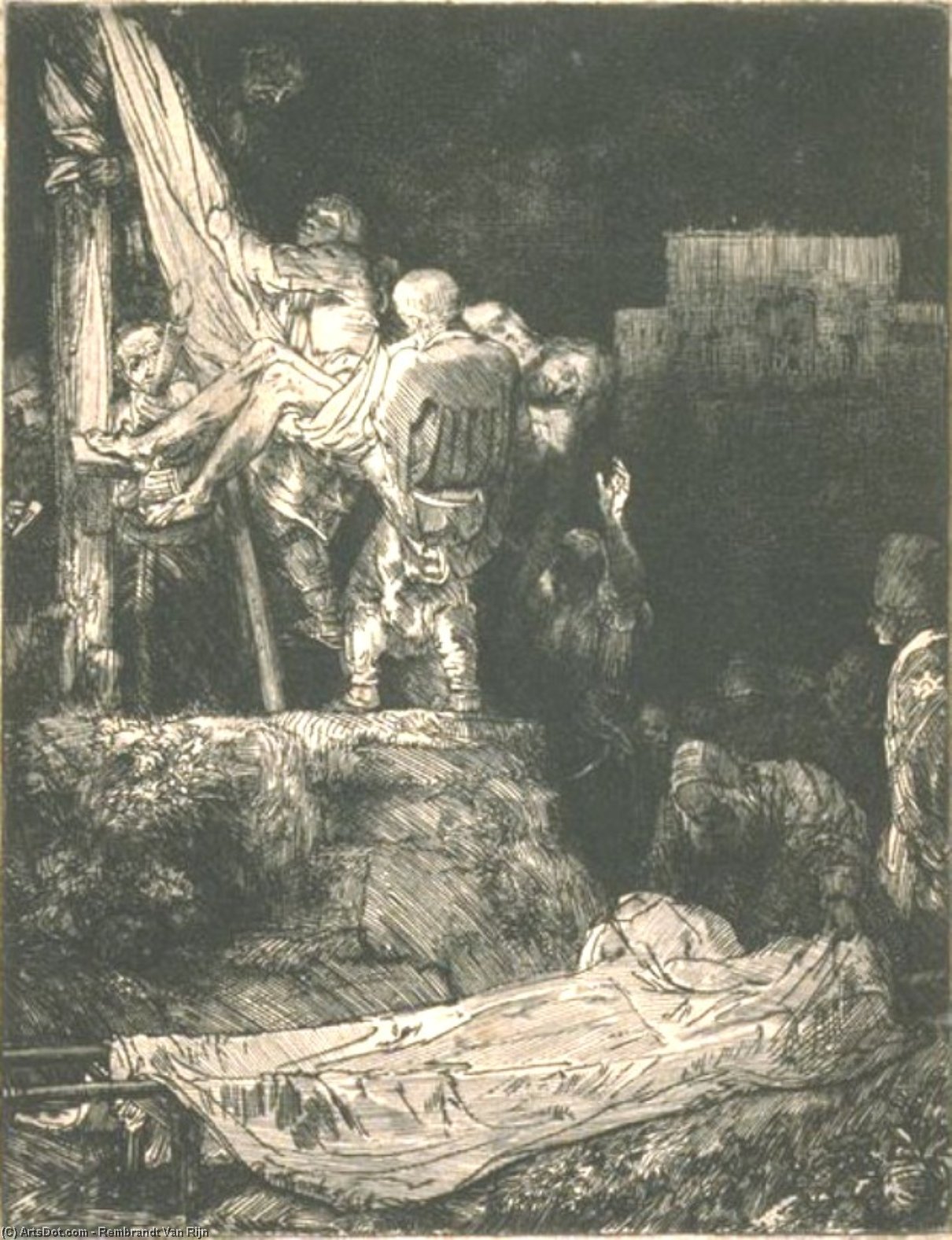 Descent From The Cross By Torch Light — Rembrandt Van Rijn