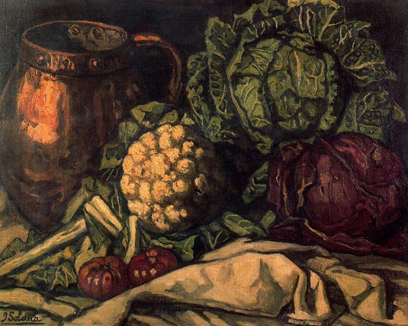 Bodegón De La Lombarda, El Cobre, La Coliflor Y El Repollo — José Gutiérrez Solana