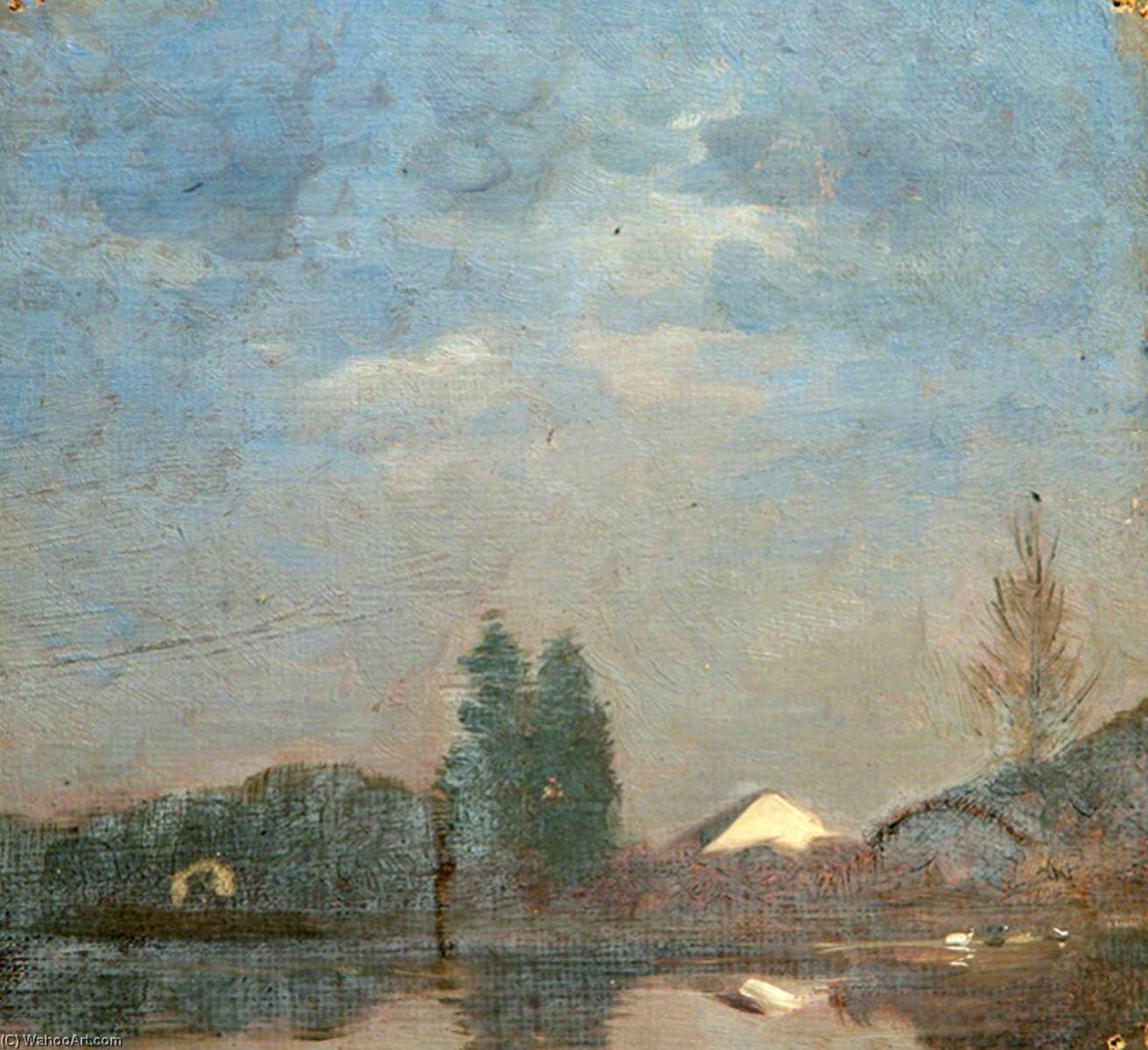 Lake, House And Trees — Sidney Herbert Sime