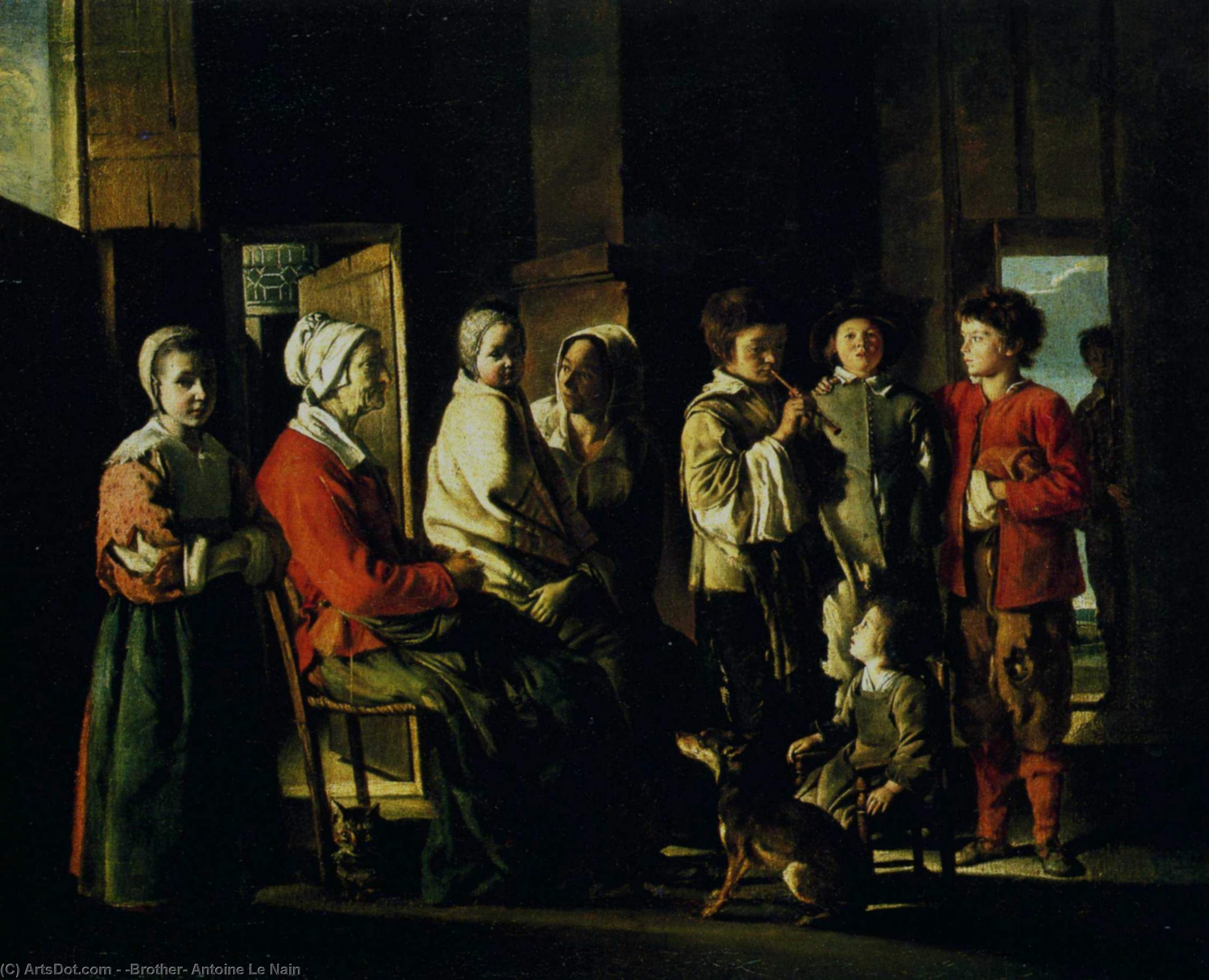 Country Interior With The Young Player Of Flageolet — (brother) Antoine Le Nain
