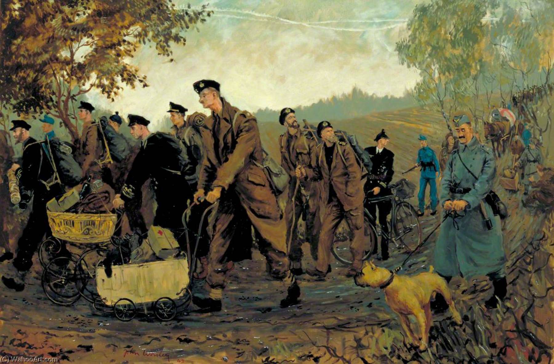 Naval And Marine Prisoners Of War On The March Ahead Of The Allied Advance In Germany Between Bremen And Lübeck — John Worsley