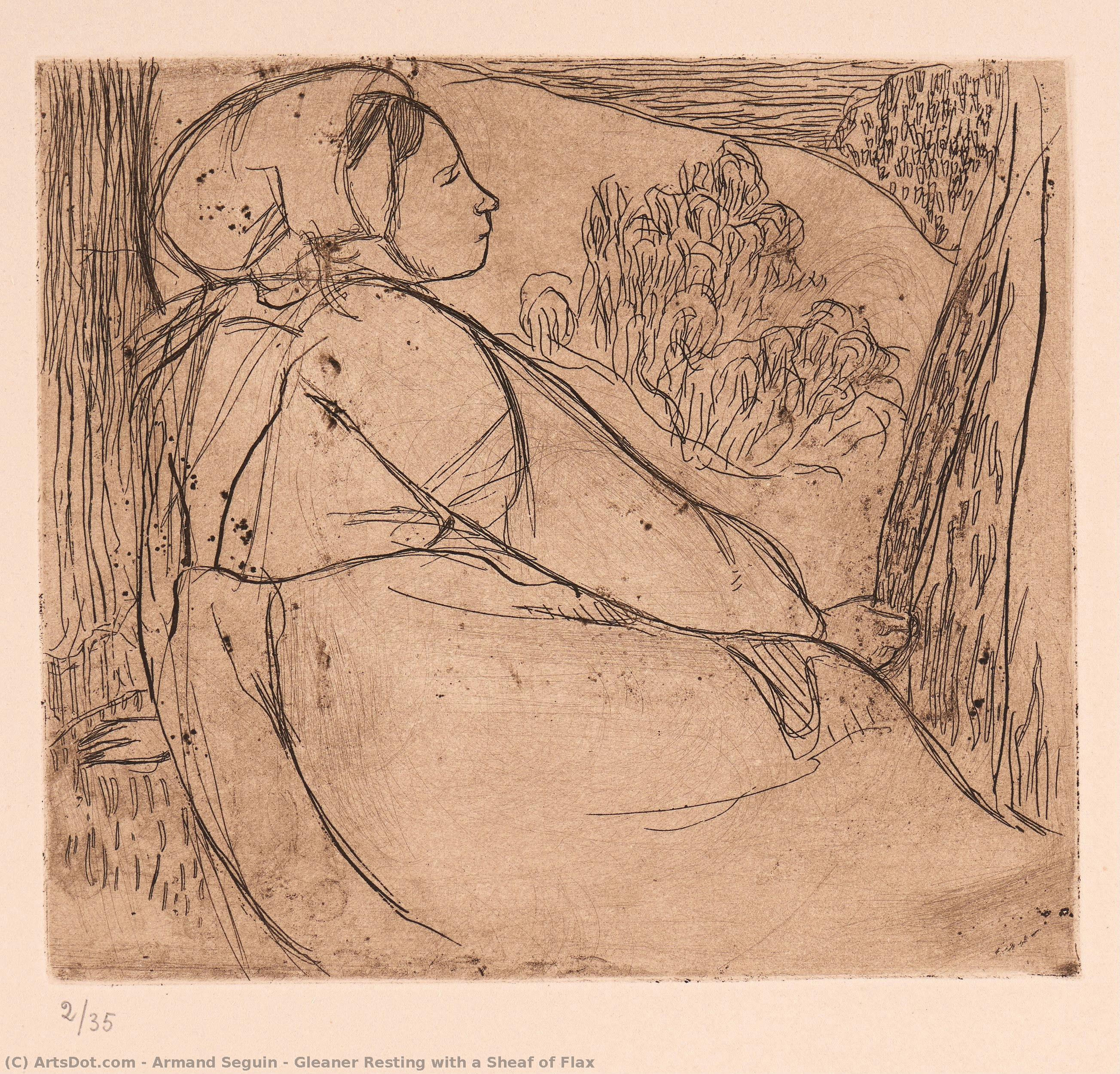 Gleaner Resting With A Sheaf Of Flax — Armand Séguin