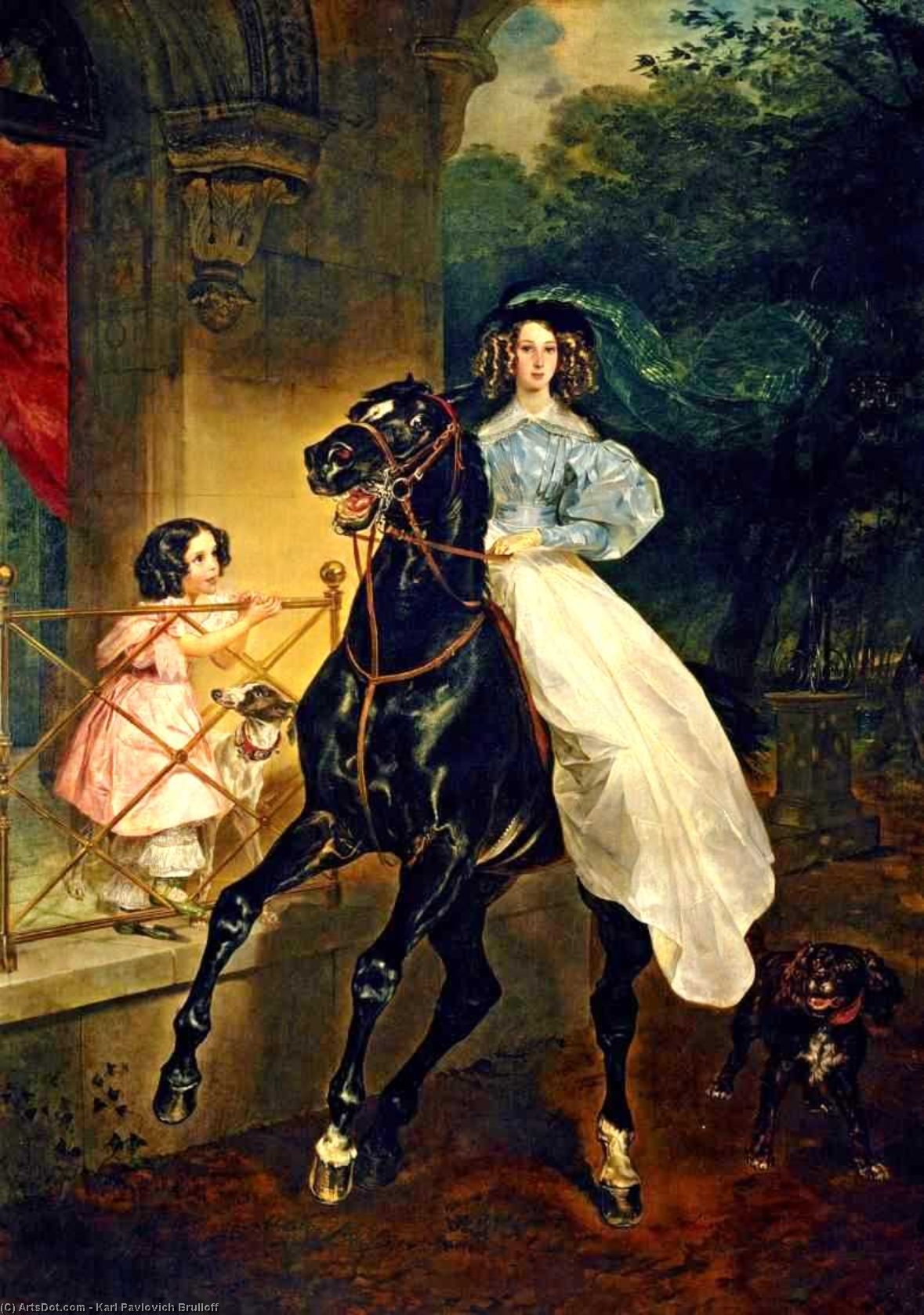 Rider. Portrait Of Giovanina And Amacilia Pacini, The Foster Children Of Countess Yu. P. Samoilova — Karl Brjullow