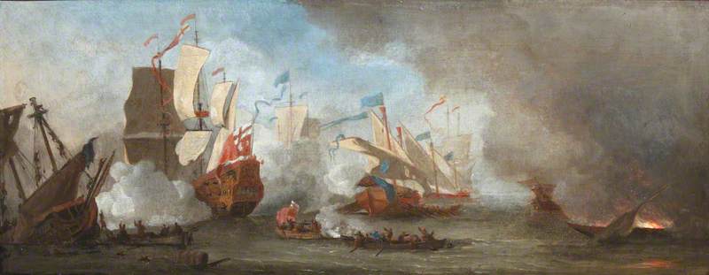 A Sea Battle — Willem Van De Velde The Elder