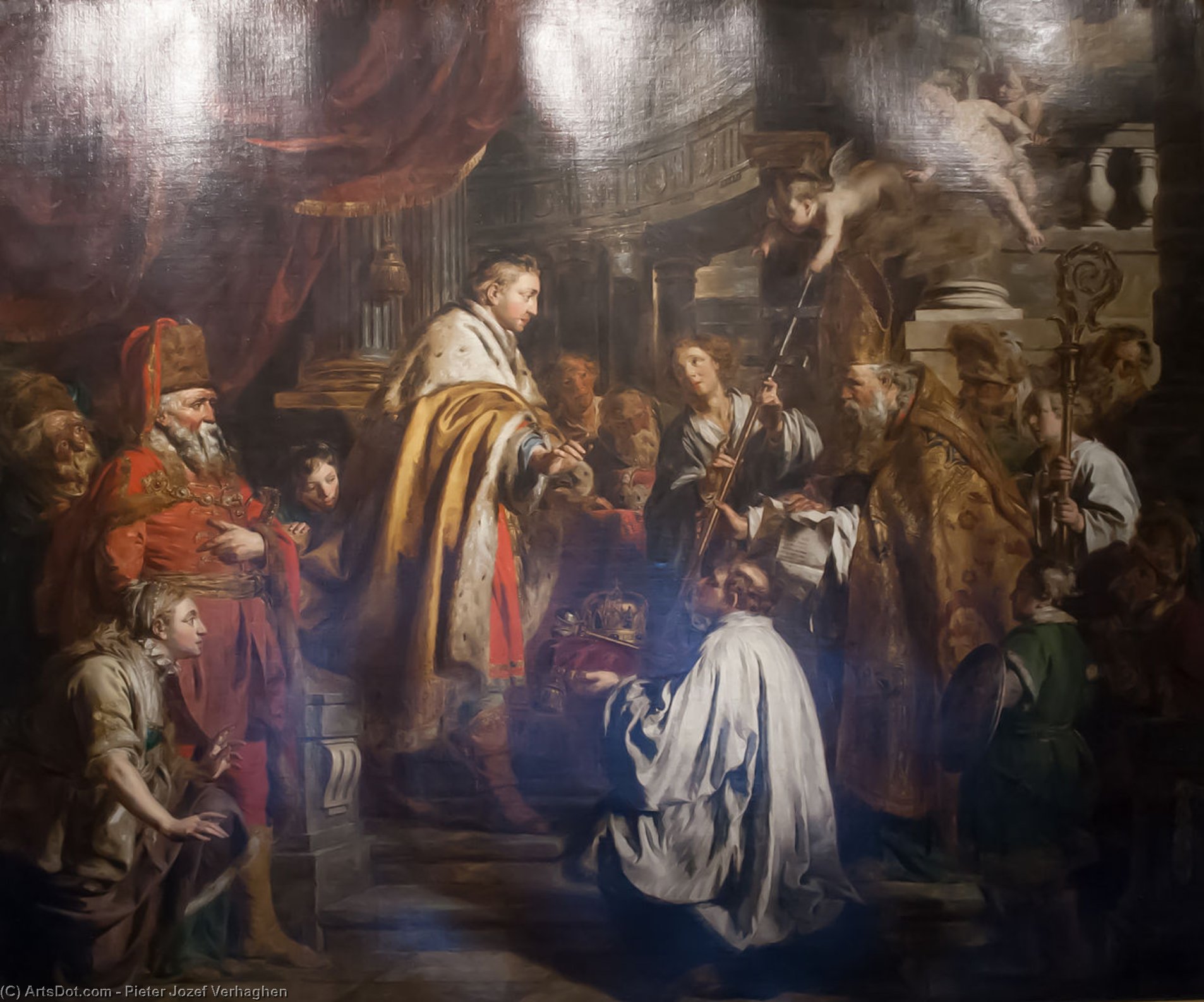 Saint Steven Hungarian King Receives The Pope's Envoys Who Bring A Crown — Pieter Jozef Verhaghen