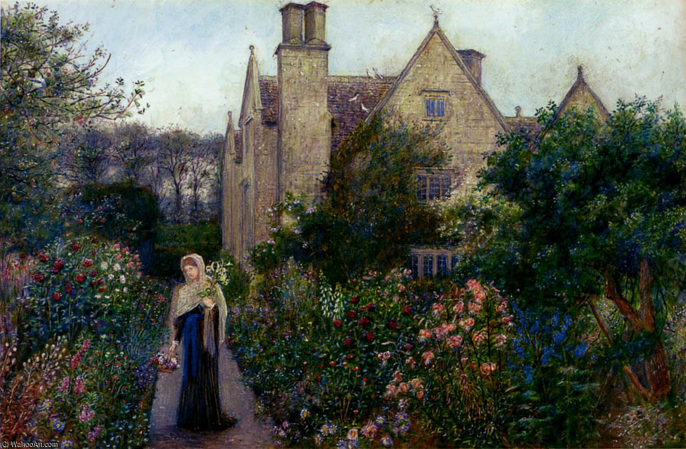 The Long Walk At Kelmscott Manor, Oxfordshire — Marie Spartali Stillman