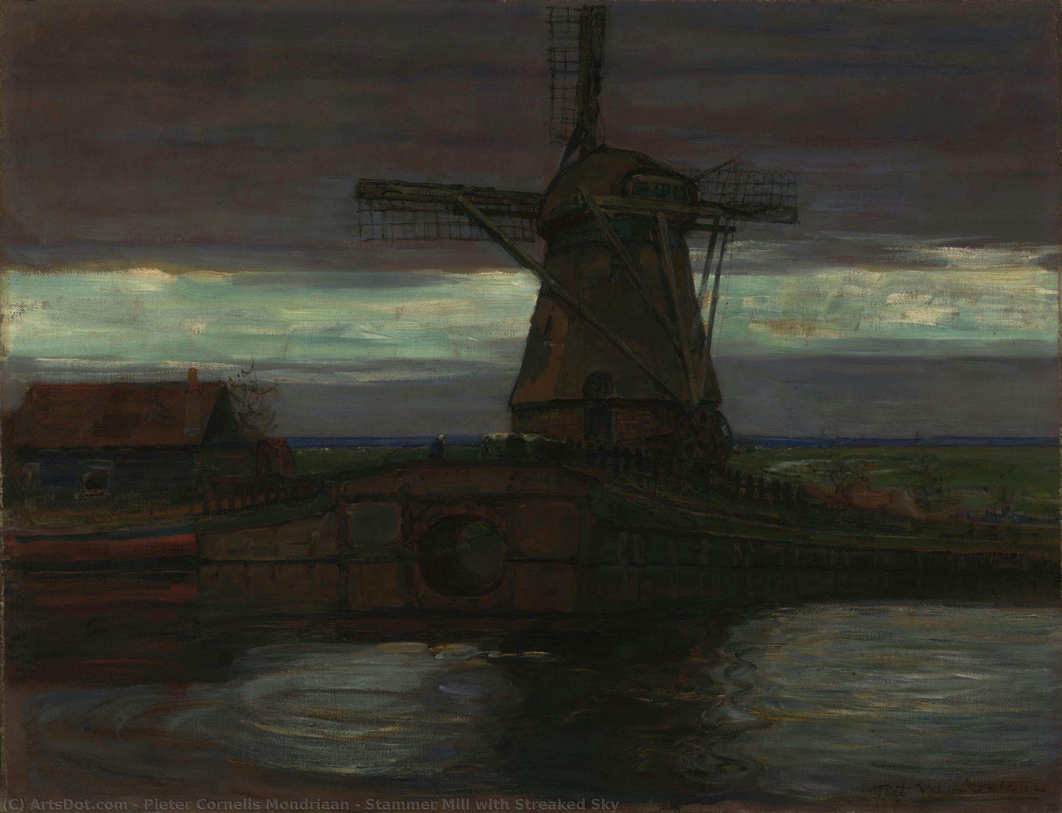 Stammer Mill With Streaked Sky — Piet Mondrian