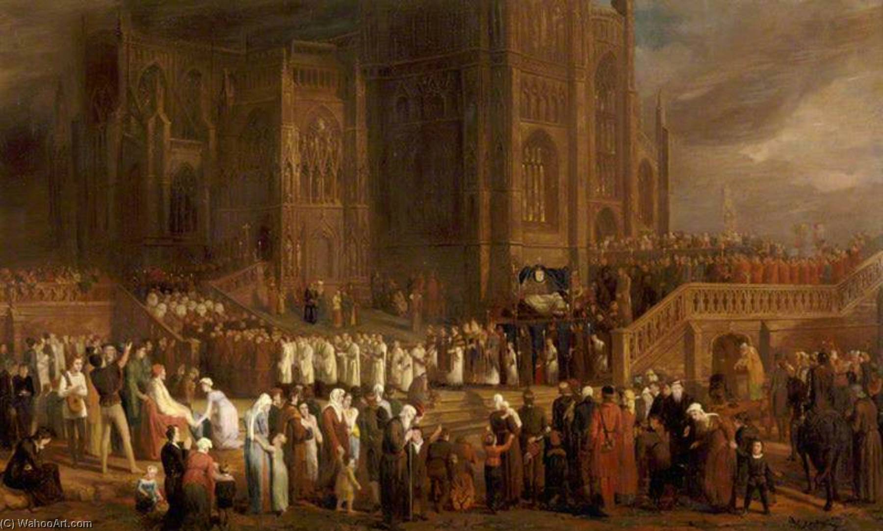 The Funeral Procession Of William Canynge (c.1399–1474), To St Mary Redcliffe, Bristol, 1474 (finished Study) — Edward Villiers Rippingille