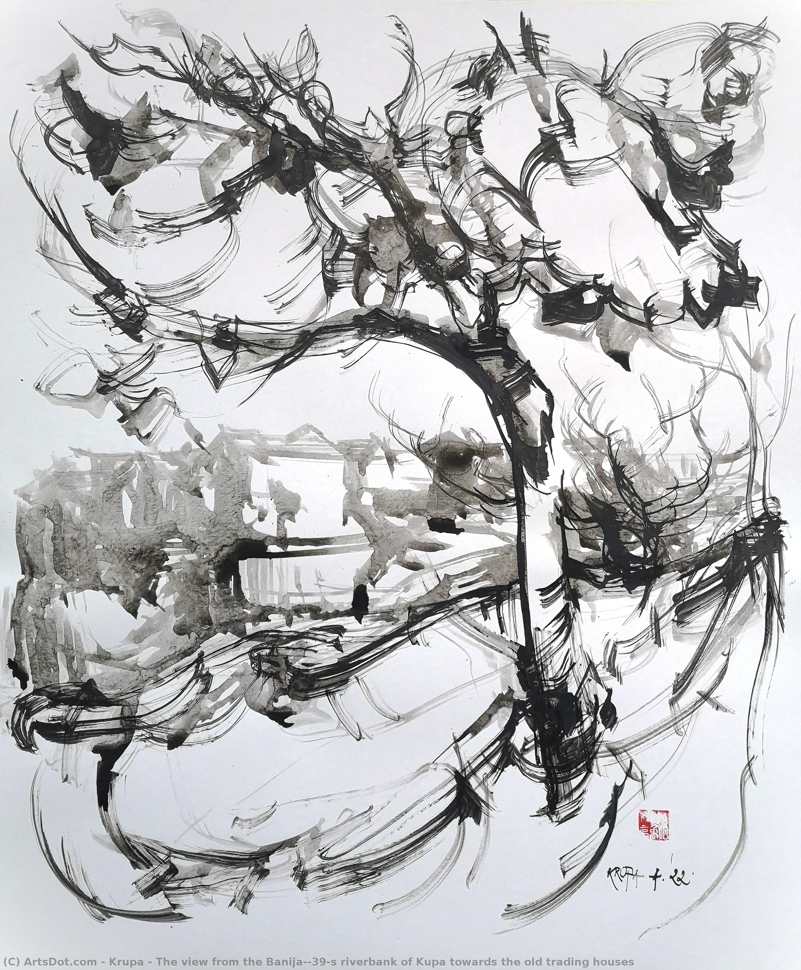 The View From The Banija's Riverbank Of Kupa Towards The Old Trading Houses — Alfred Freddy Krupa