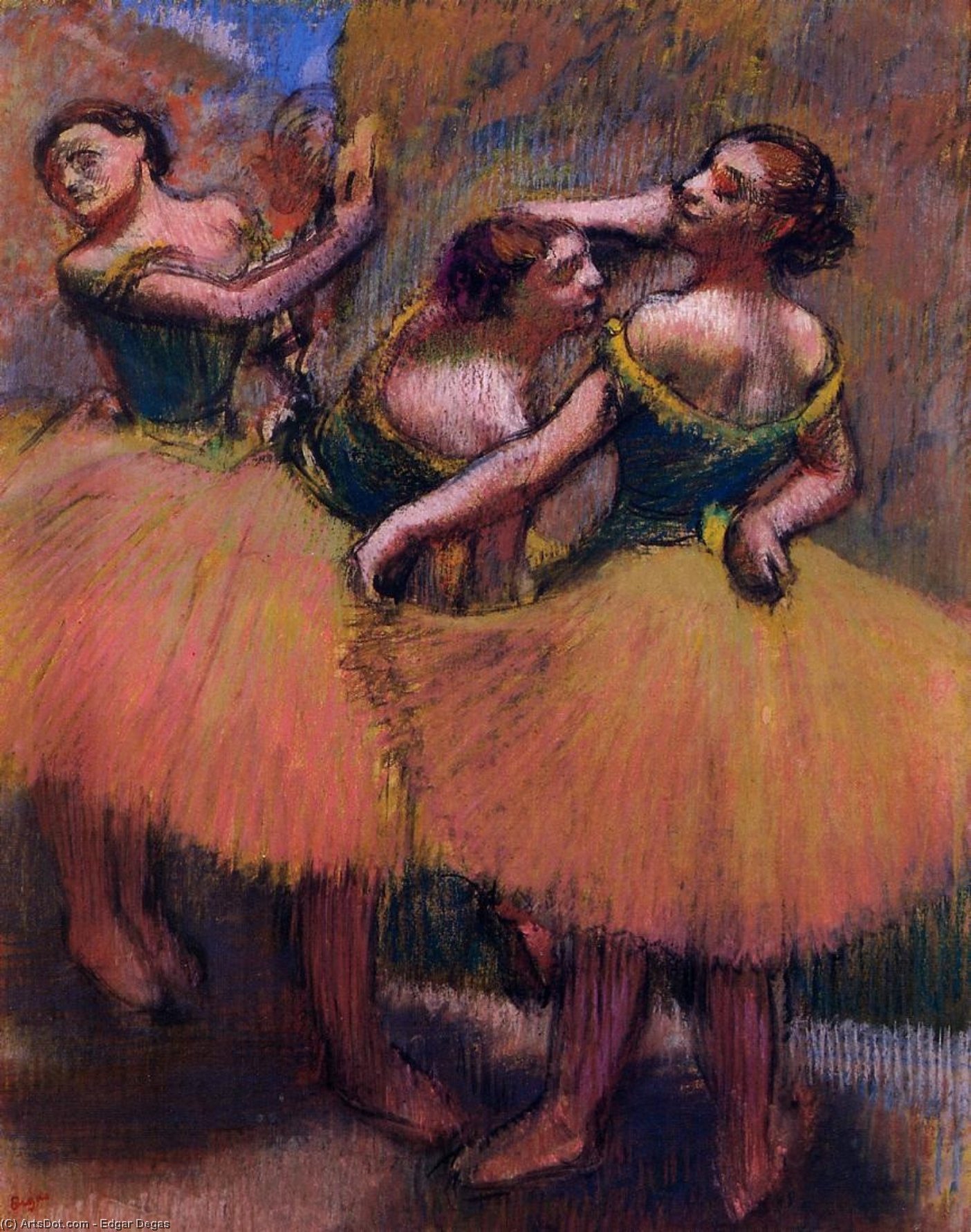 Three Dancers, Green Blouses — Hilaire-germain-edgar Degas