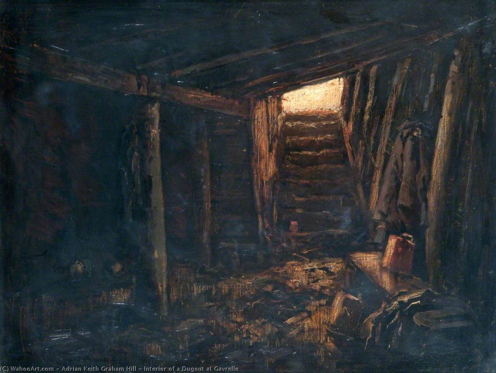 Interior Of A Dugout At Gavrelle — Adrian Keith Graham Hill