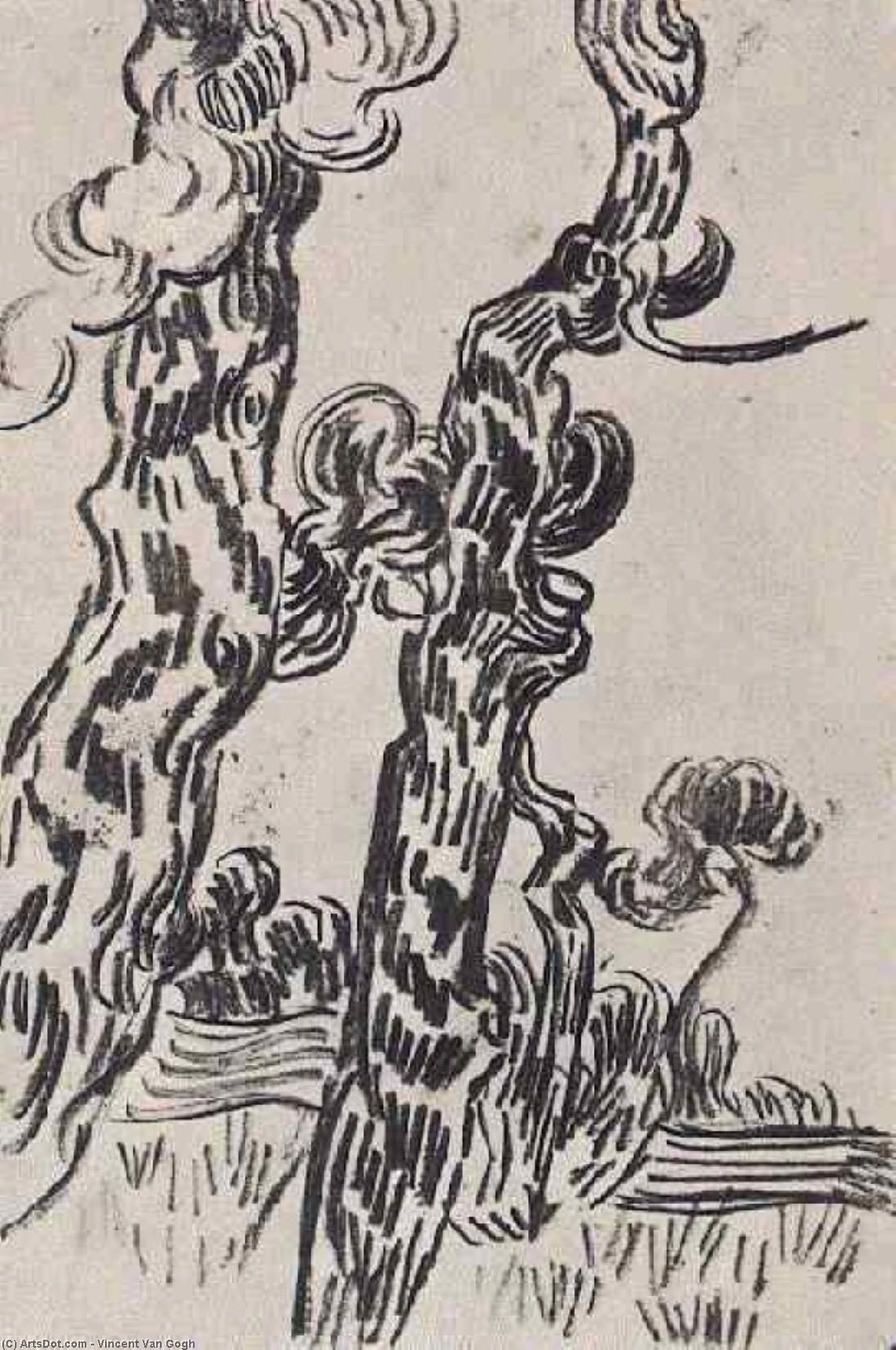 Two Pinetrees — Vincent Willem Van Gogh