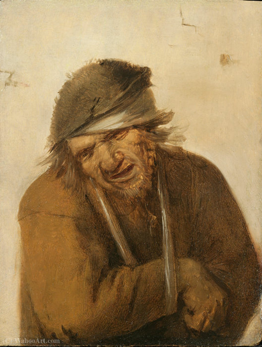 A Peasant Grimacing With His Arm In A Sling — Josse Van Craesbeeck