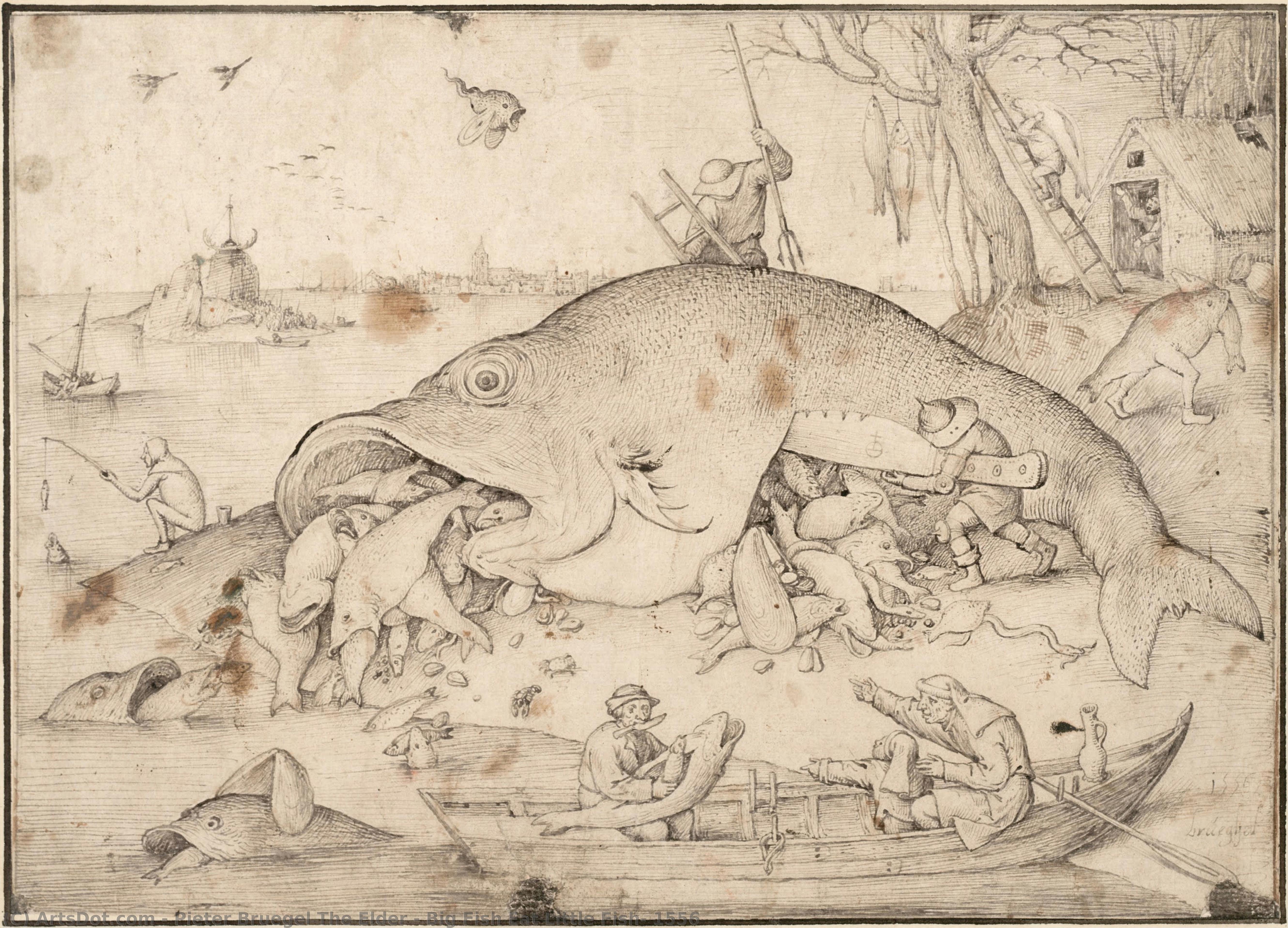 Big Fish Eat Little Fish, 1556 — Pieter Bruegel The Elder
