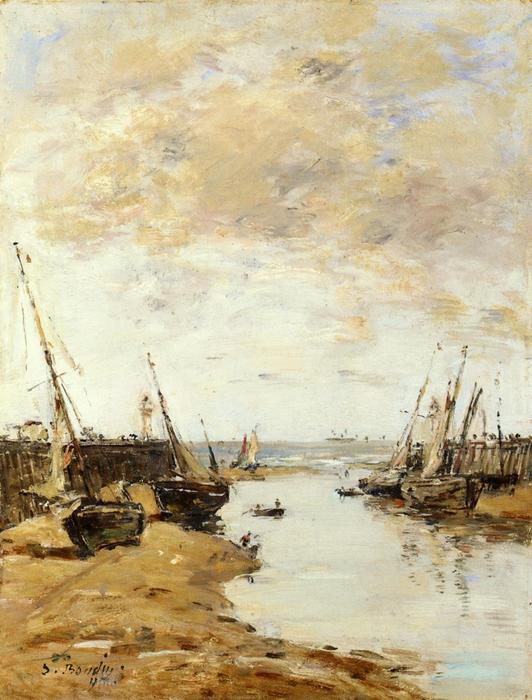 Trouville, The Jetties, Low Tide — Eugène Louis Boudin