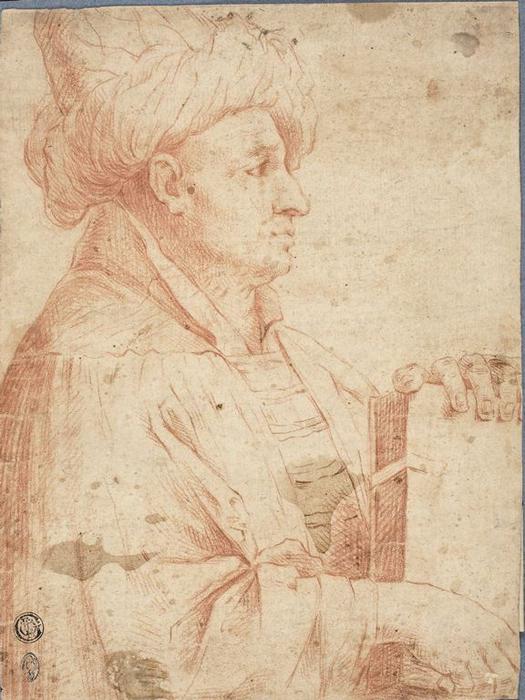 Bust Of Turbanned Man With A Book — Guercino