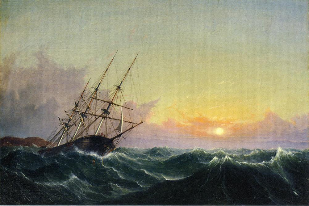 A Storm, Breaking Away, Vessel Slipping Her Cable — Fitz Henry Lane