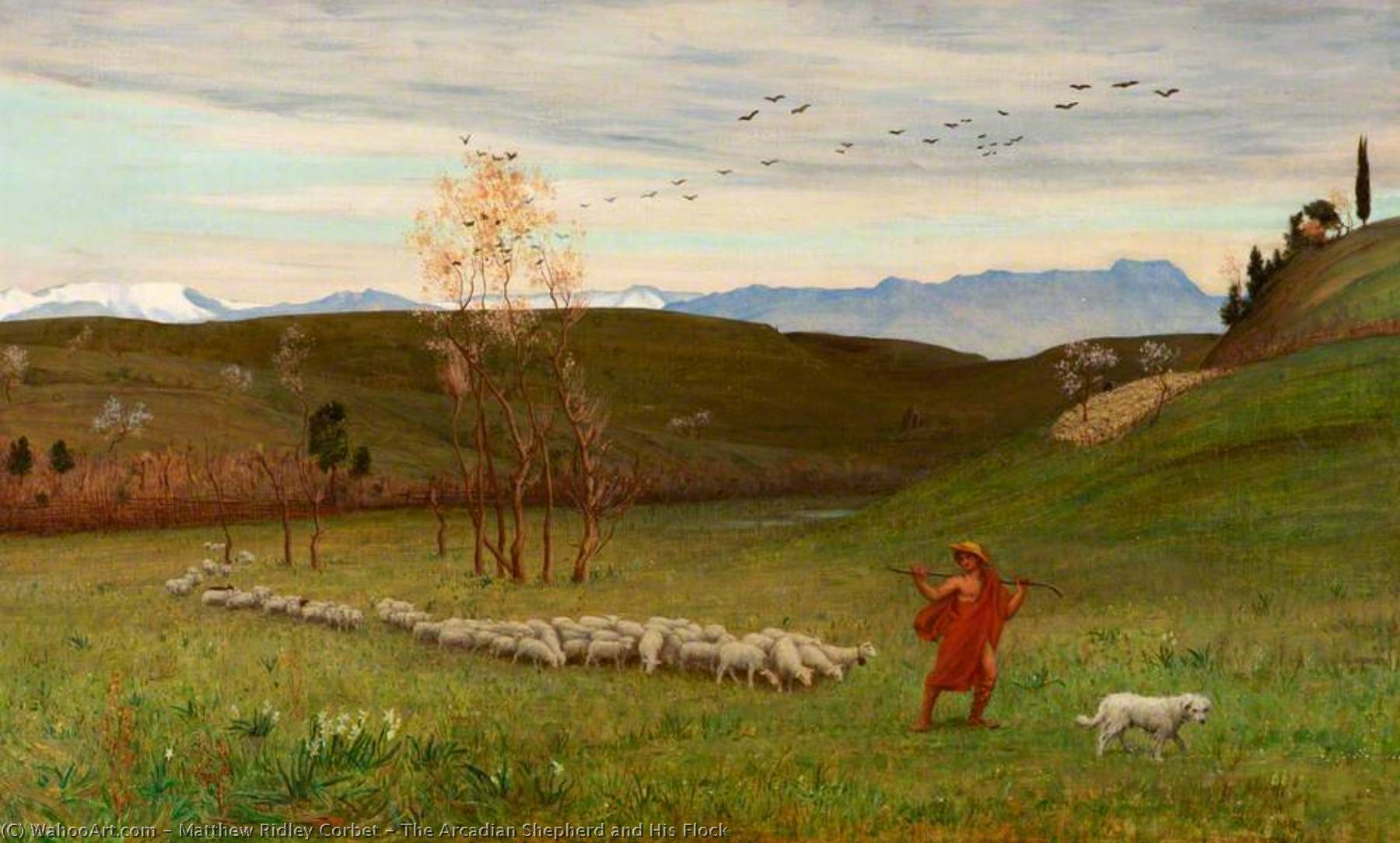 The Arcadian Shepherd And His Flock — Matthew Ridley Corbet