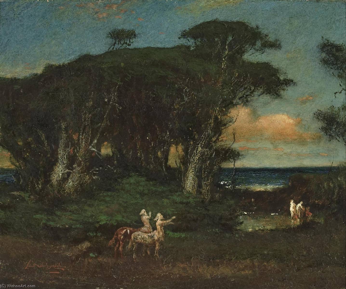 Maidens Bathing With Centaurs Watching — Elliott Daingerfield