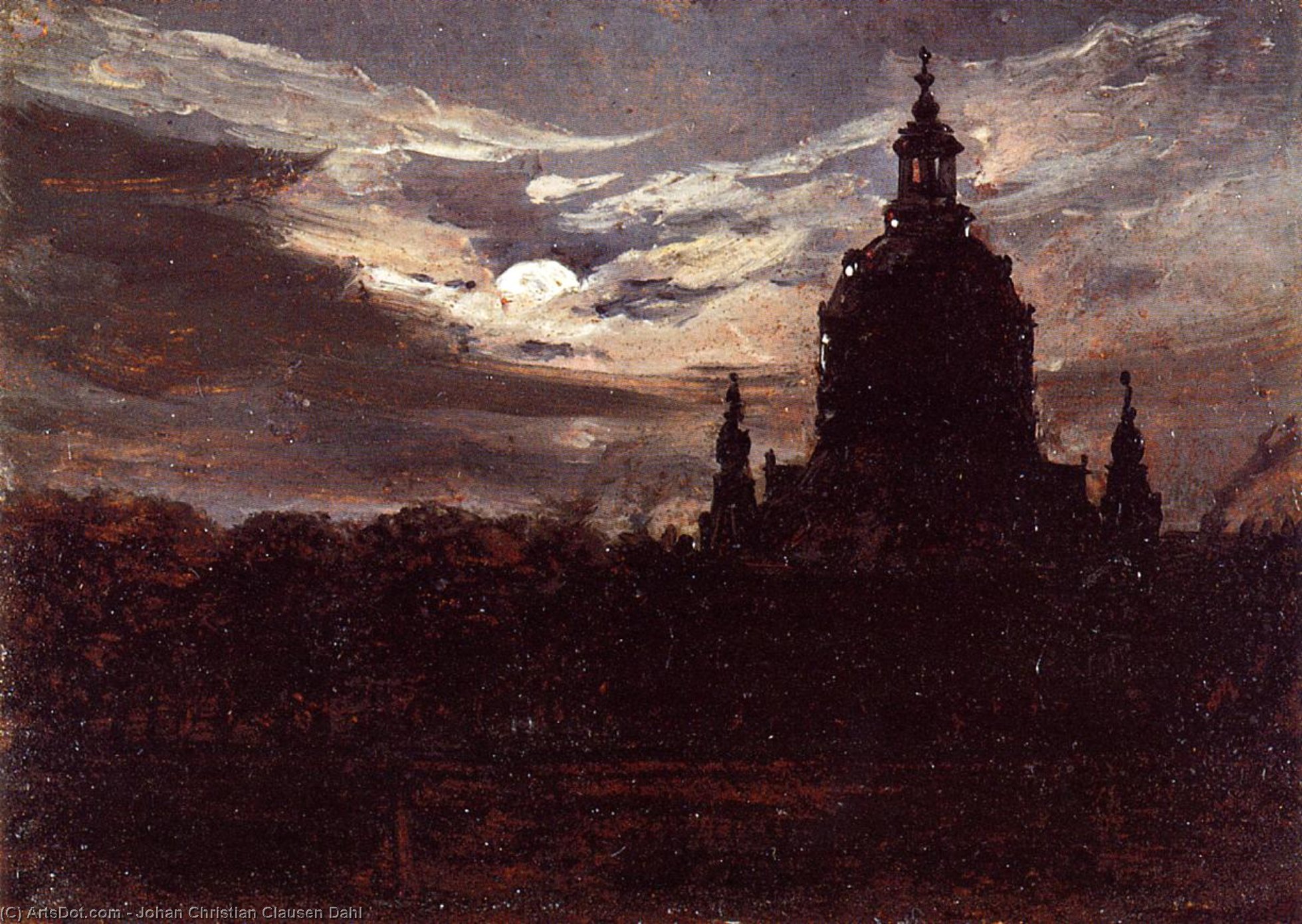 The Frankenkirche, Dresden — Johan Christian Claussen Dahl