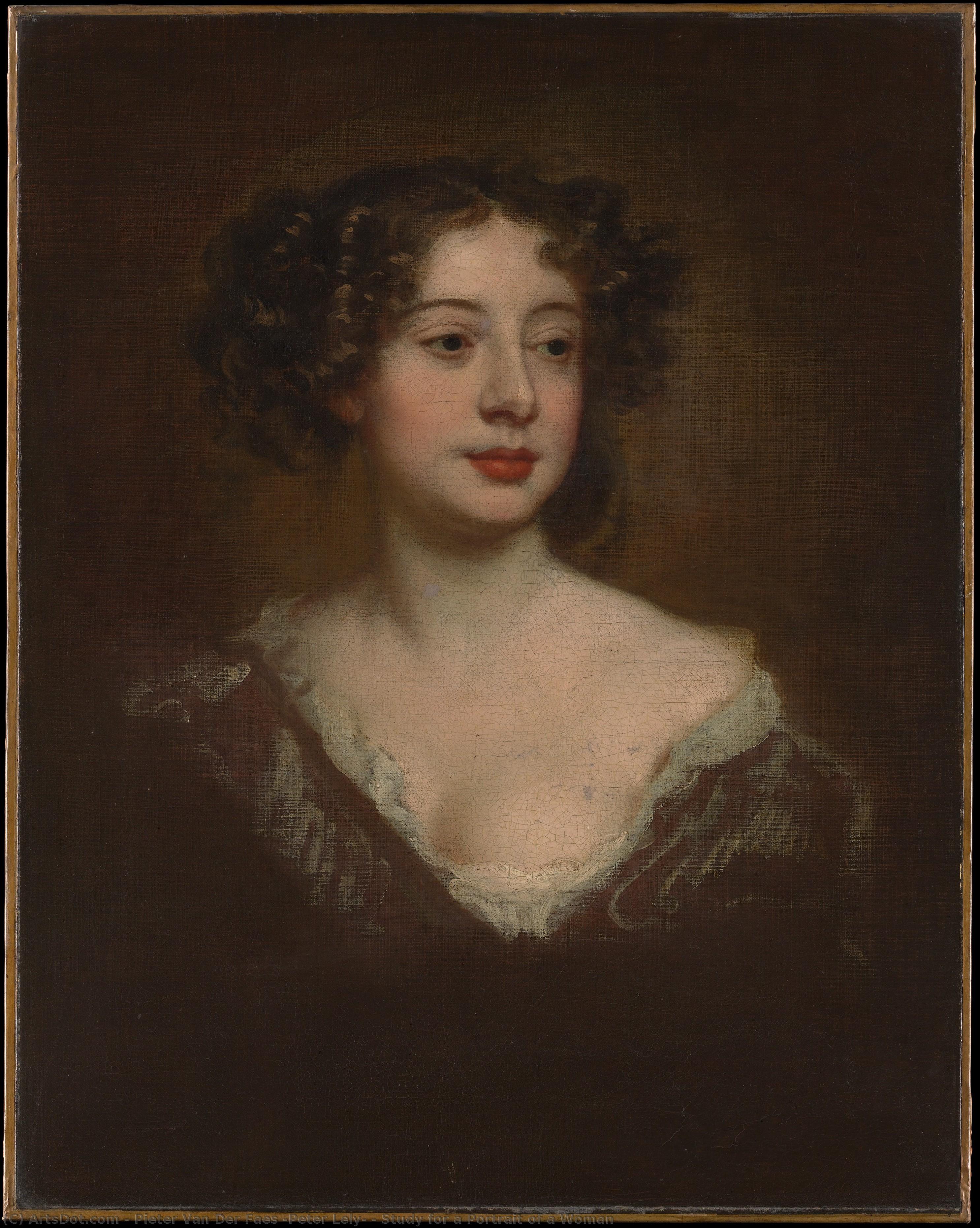 Study For A Portrait Of A Woman — Pieter Van Der Faes (peter Lely)