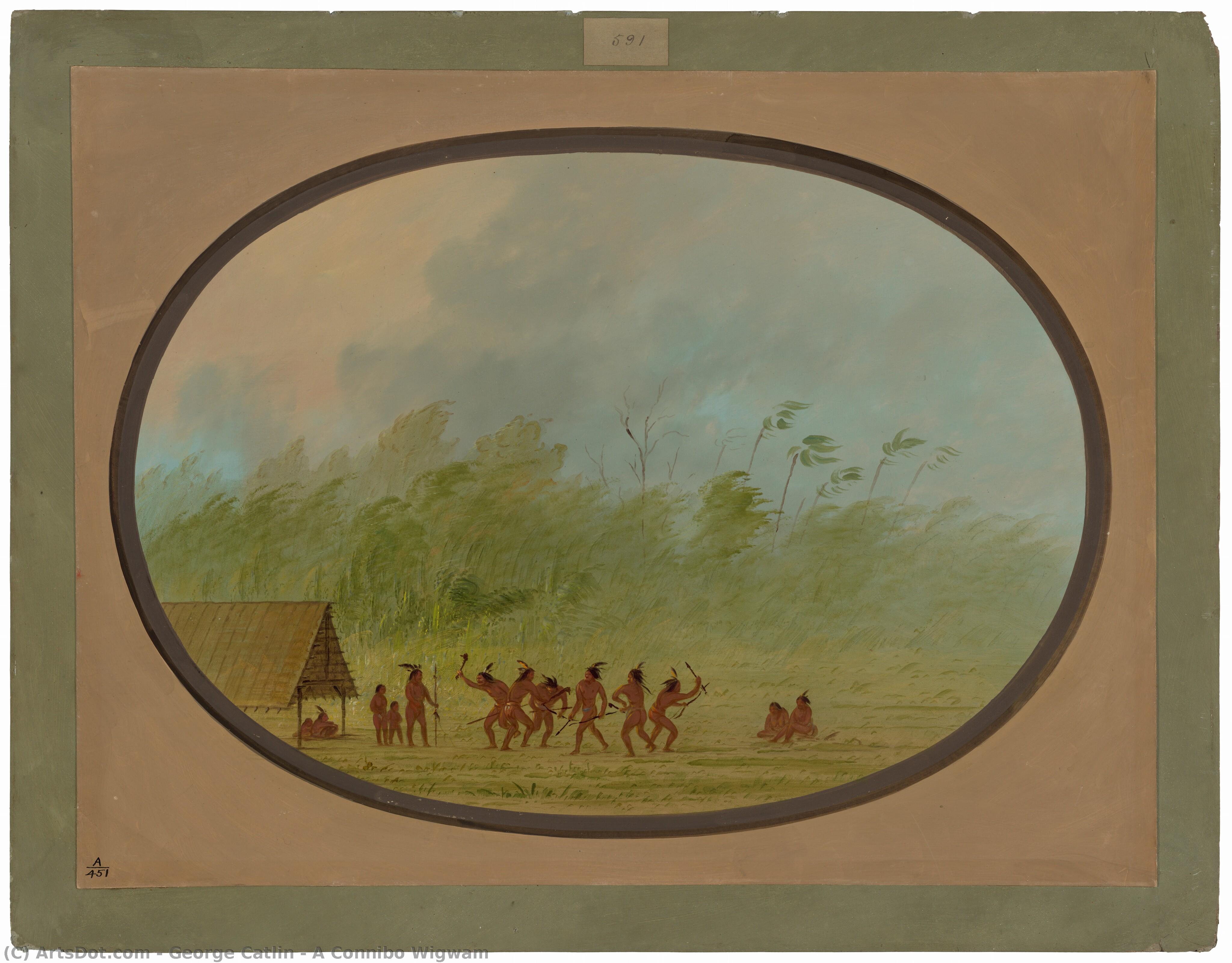 A Connibo Wigwam — George Catlin