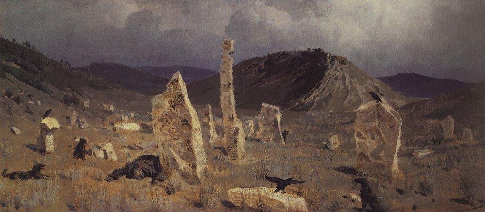 Killed Soldier. Near The Village Of Mechka. — Vasily Dmitrievich Polenov