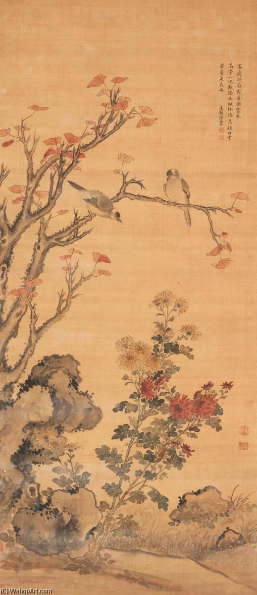 Birds On A Maple Tree — Jiang Tingxi