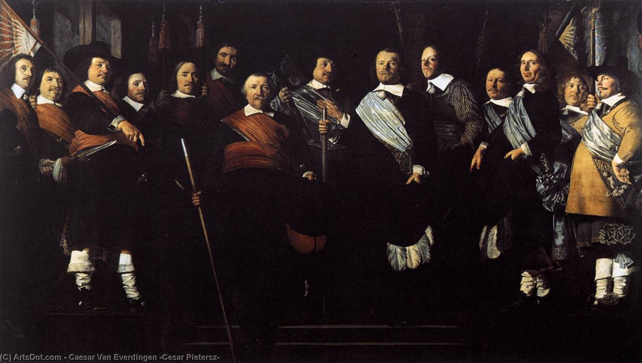 Officers And Standard-bearers Of The Old Civic Guard — Caesar Van Everdingen (cesar Pietersz)