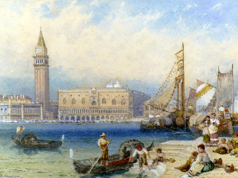 St. Mark's And The Ducal Palace From San Giorgio Maggiore — Myles Birket Foster