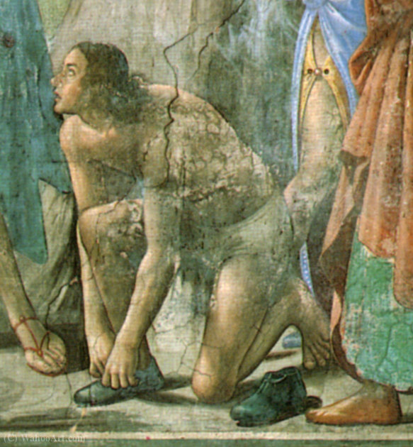 Appeals Tornabuoni, Detail From The Baptism Of Christ, Perhaps Portrait Of Sebastiano Mainardi — Sebastiano Mainardi