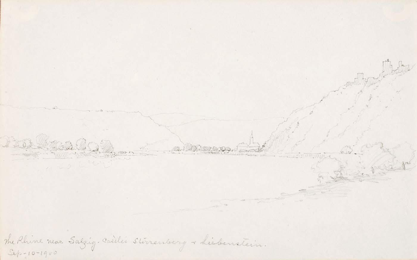 The Rhine Near Salzig, Castles Stirrenberg And Liebenstein — George Elbert Burr