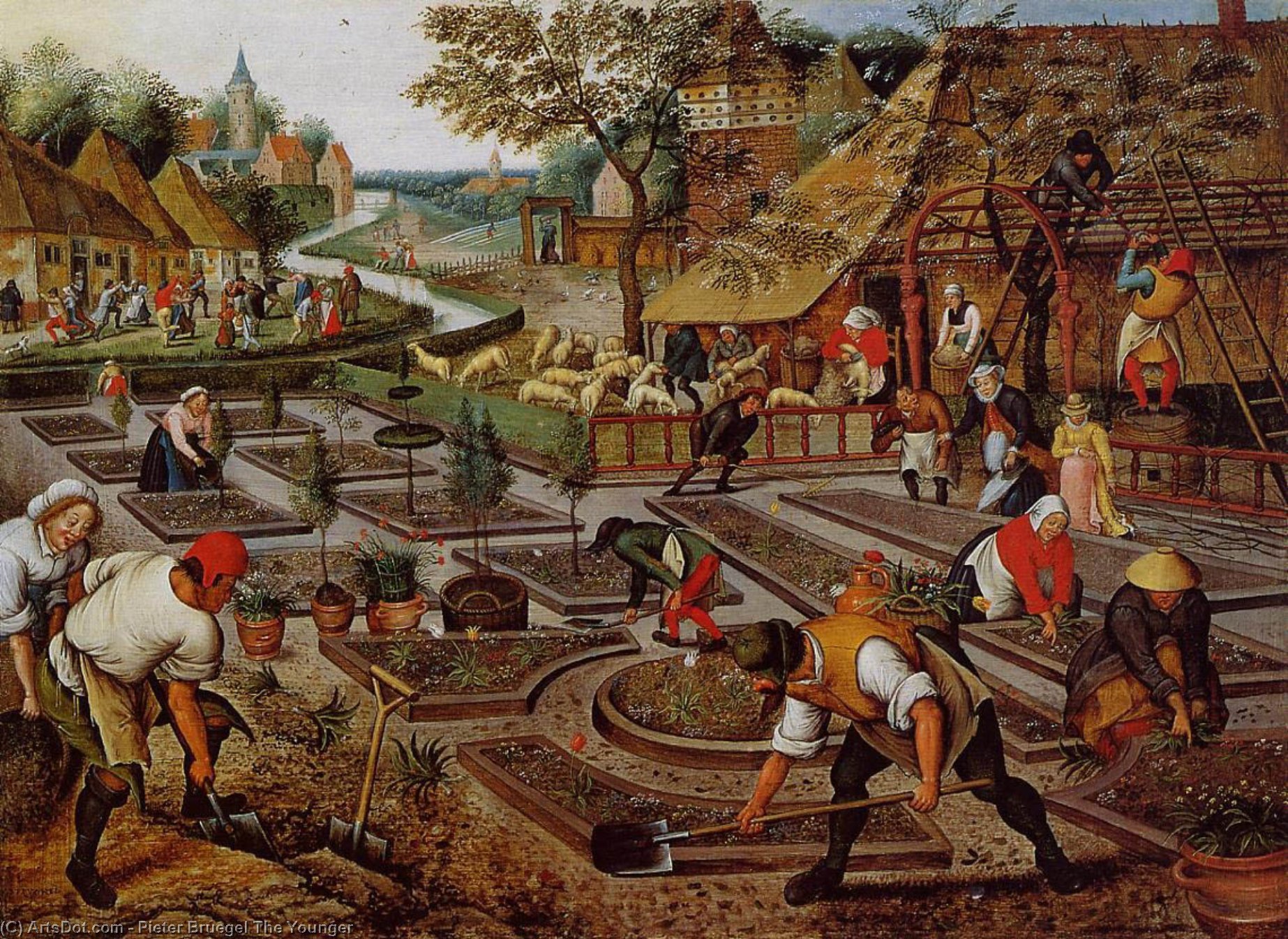 Preparation Of The Flower Beds — Pieter Bruegel The Younger