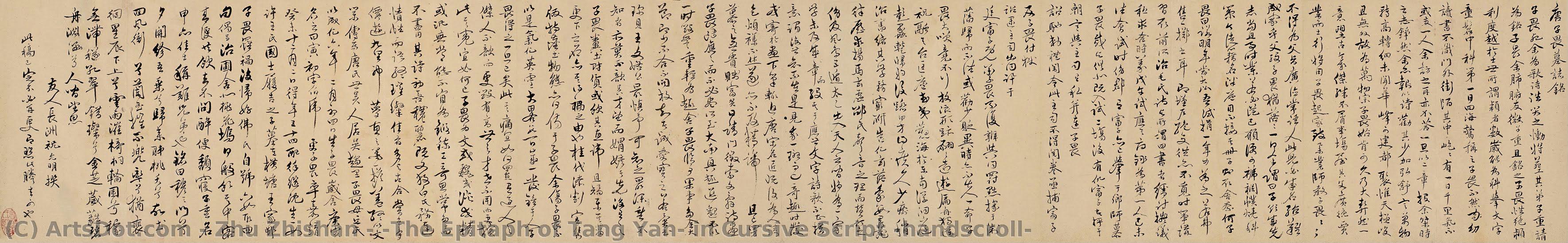 “the Epitaph Of Tang Yan” In Cursive Script (handscroll) — Zhu Zhishan