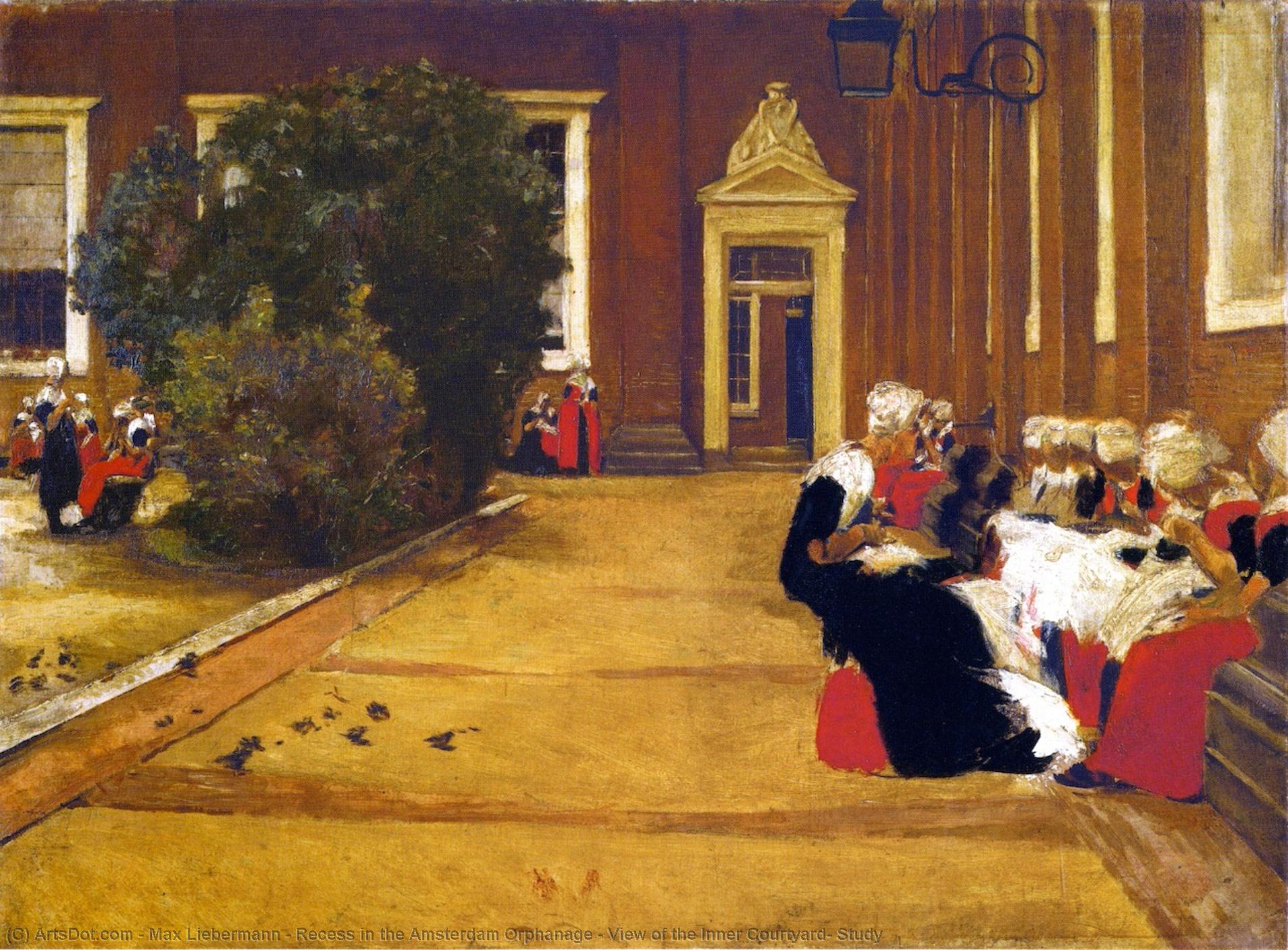 Recess In The Amsterdam Orphanage - View Of The Inner Courtyard, Study — Макс Либерман