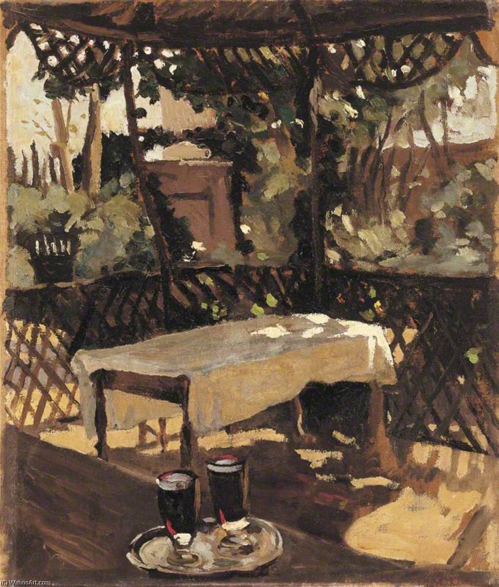 Two Glasses On A Tray On A Verandah (after John Singer Sargent) — Winston Spencer Churchill