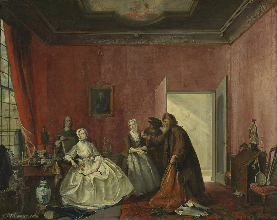 The Spendthrift Or The Wasteful Woman, Act Iii, Scene V, From The Play By Thomas Asselijn (joanna And The Polish Jewish Traders) — Cornelis Troost