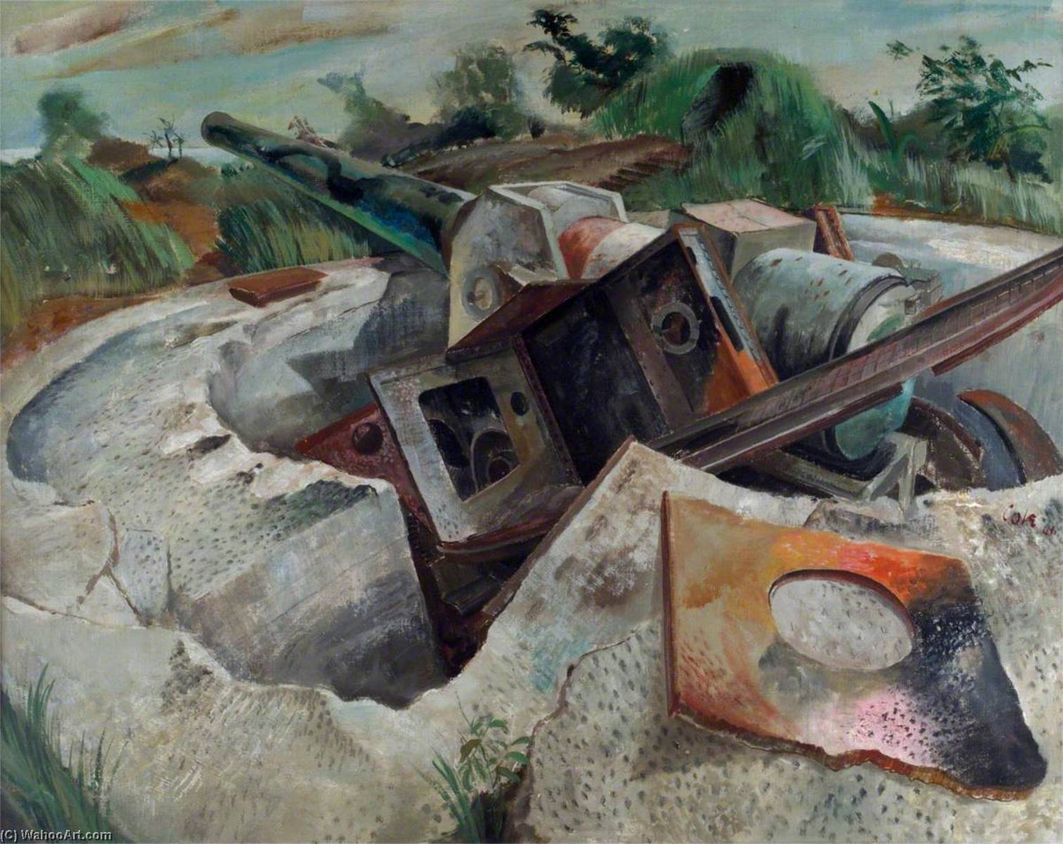 Singapore The Remains Of One Of The Big Defence Guns — Leslie Cole