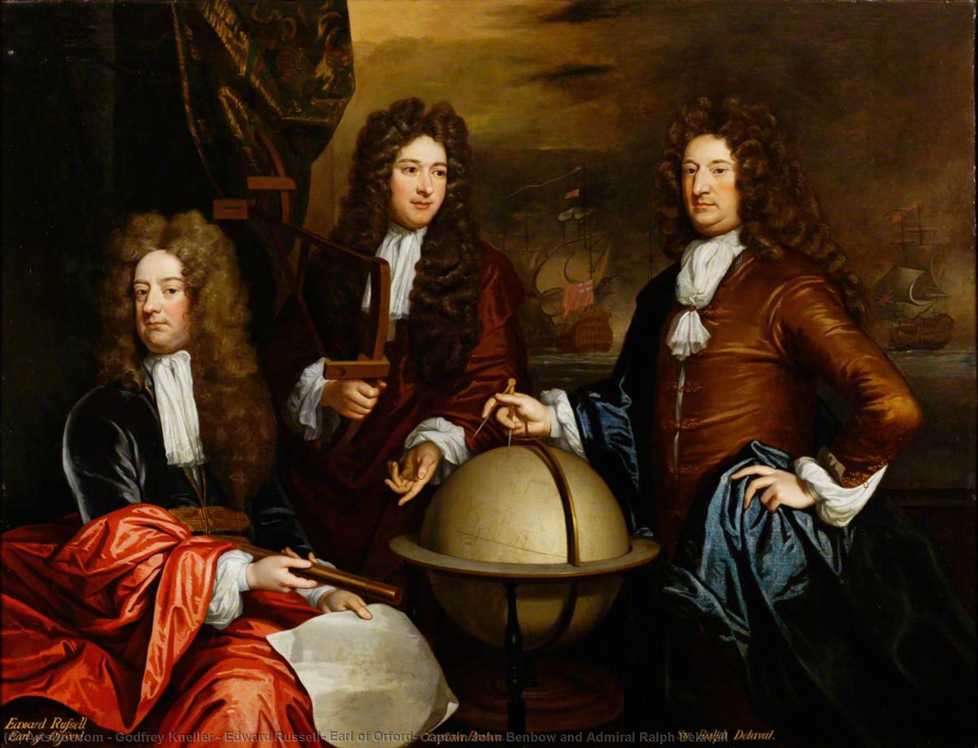 Edward Russell, Earl Of Orford, Captain John Benbow And Admiral Ralph Delavall — Sir Godfrey Kneller