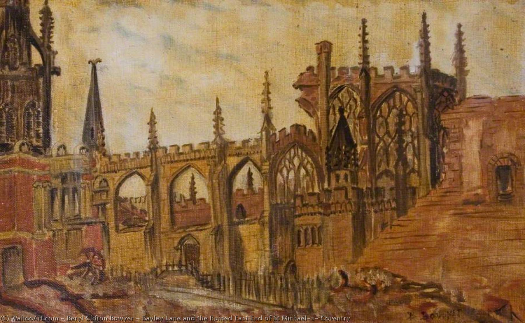 Bayley Lane And The Ruined East End Of St Michael's, Coventry — Beryl Clifton Bowyer