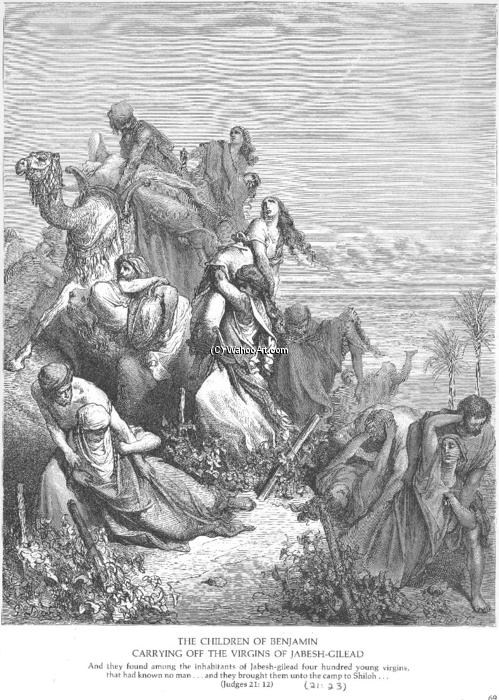 The Benjaminites Take The Virgins Of Jabesh Gilead — Paul Gustave Doré