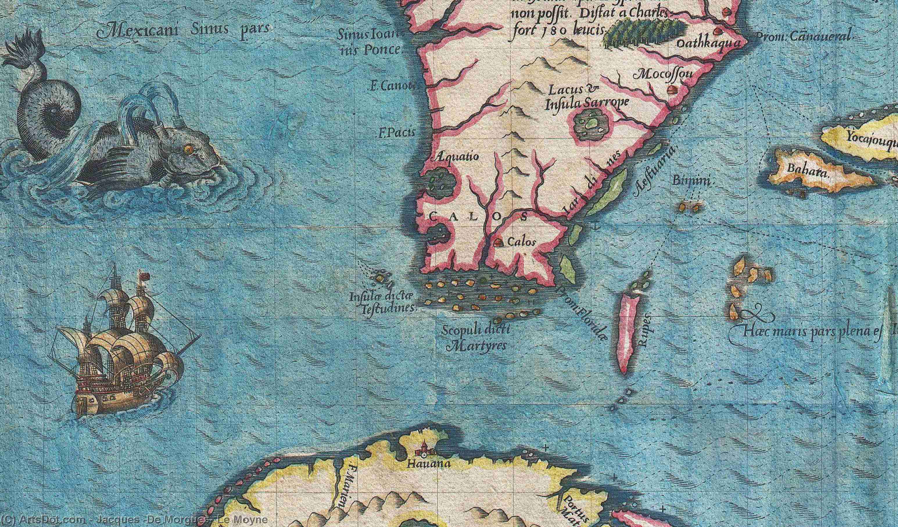 The Recent Description Of The Province Of America, Florida, ^ Exactissima Part Of Whom The Name Of The Author Of The Morgues James Le Moyne, Who Laudonierum — Jacques (de Morgues) Le Moyne