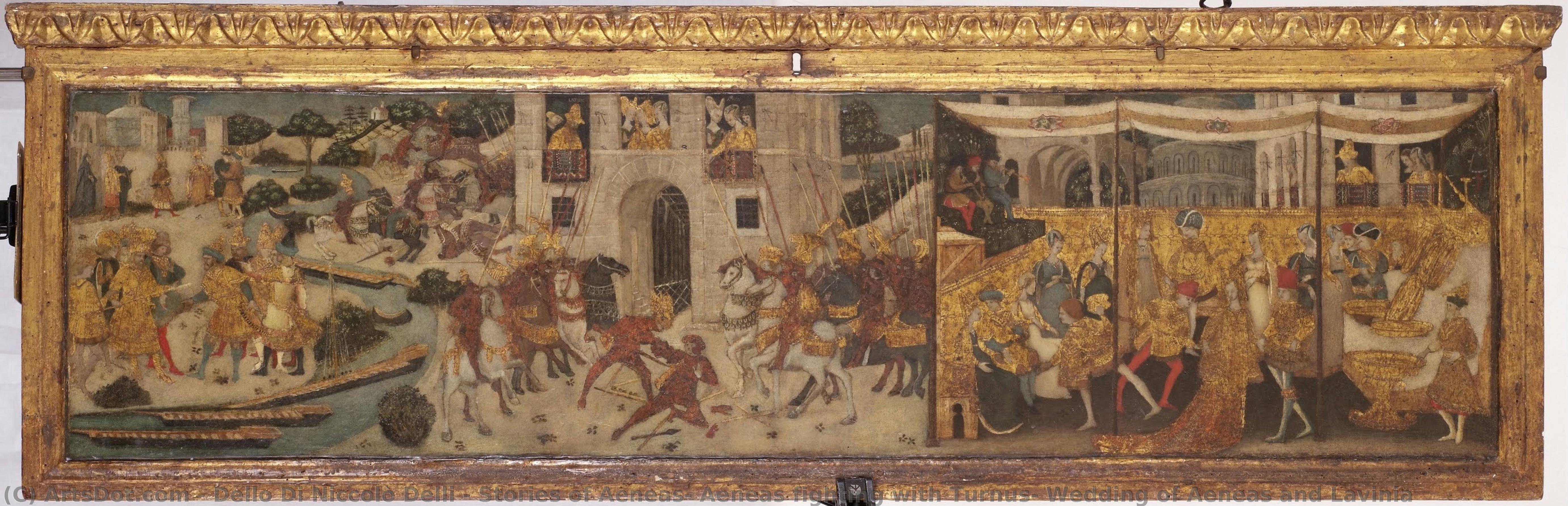 Stories Of Aeneas: Aeneas Fighting With Turnus, Wedding Of Aeneas And Lavinia — Dello Di Niccolò Delli