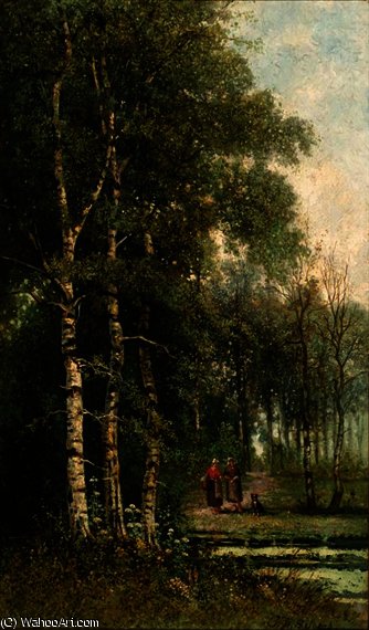 Figures In A Forest — Johannes Warnardus Bilders