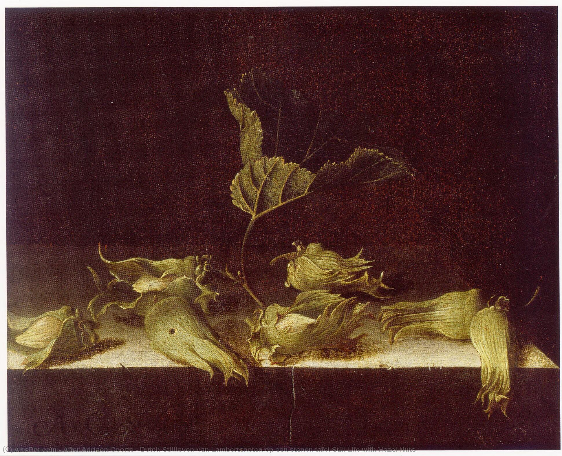 Dutch Stillleven Van Lambertsnoten Op Een Stenen Tafel Still Life With Hazel Nuts — After Adriaen Coorte