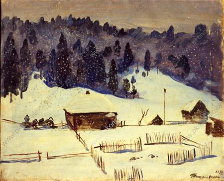 Village Karzamanovo. The Snow Has Gone. — Pyotr Konchalovsky
