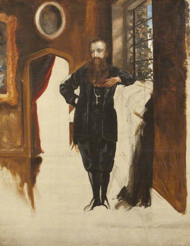 Edward Heneage Dering (1826–1892), Standing In An Interior At Baddesley Clinton — Rebecca Dulcibella Orpen