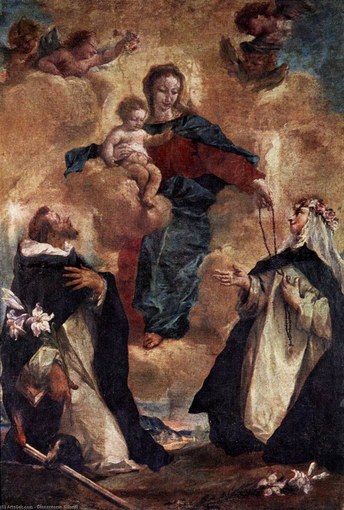 Virgin And Child With Sts Dominic And Rosa Of Lima — Gianantonio Guardi