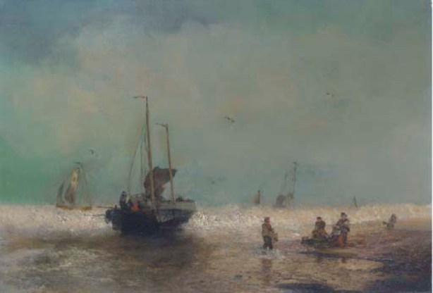 Fishing Boats Coming Ashore — Herman Herzog