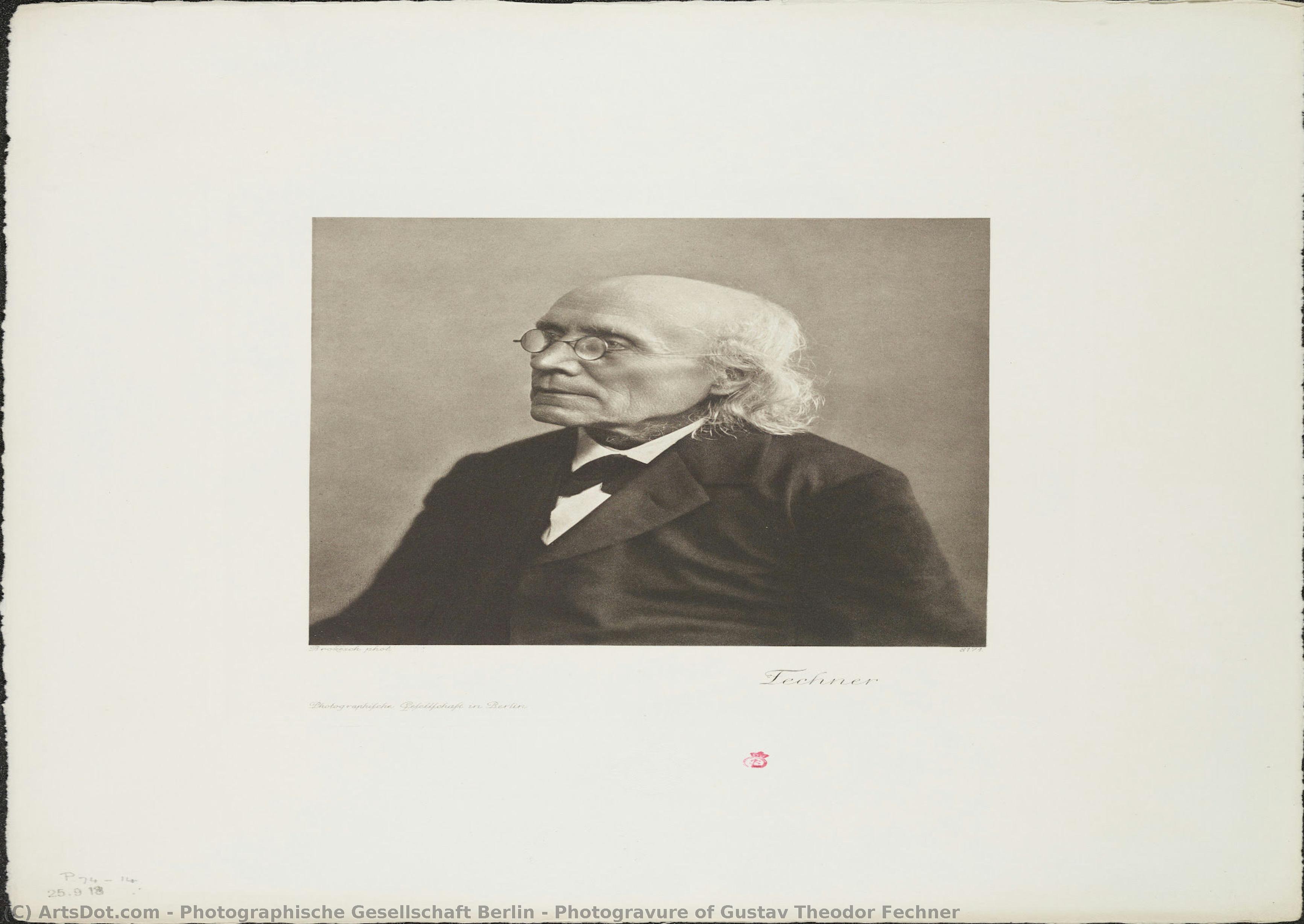 Photogravure Of Gustav Theodor Fechner — Photographische Gesellschaft Berlin
